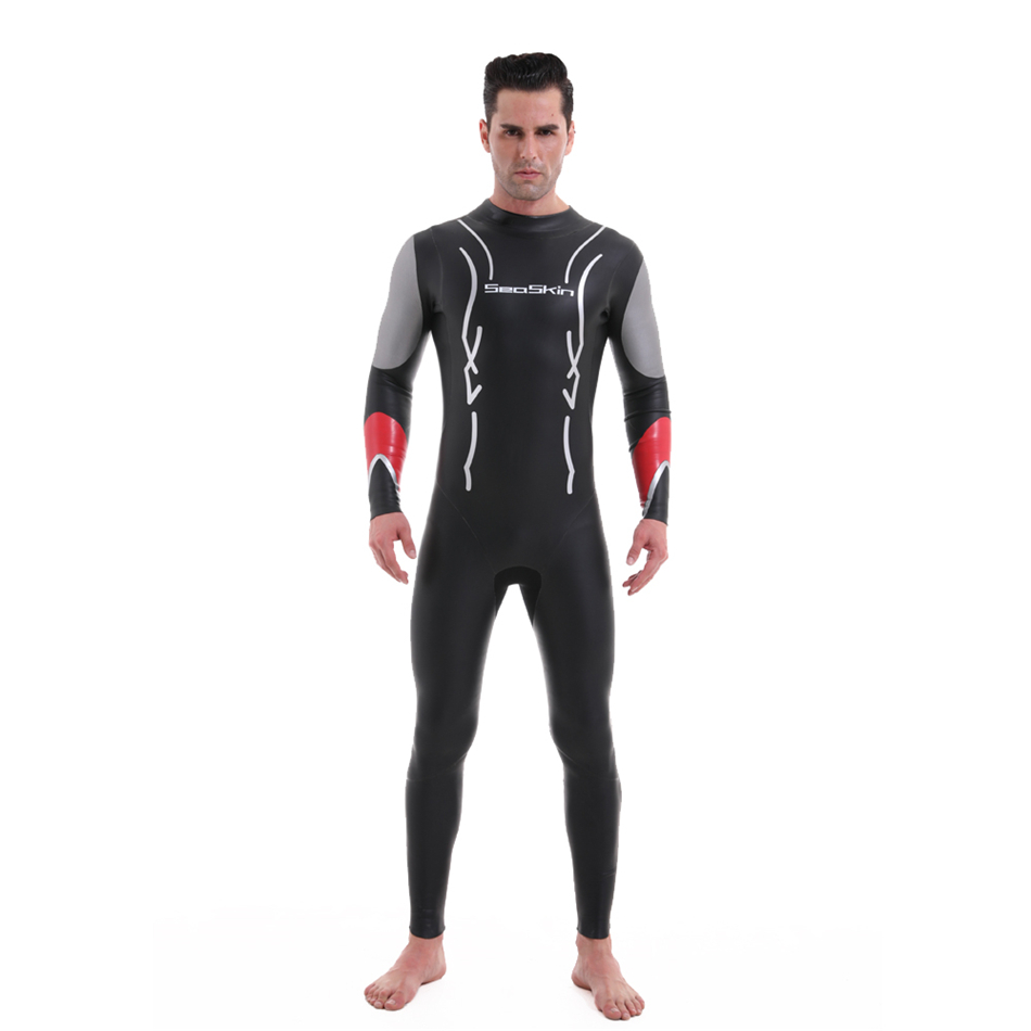 Seaskin -Herren 3mm Neopren Rücken -Zip -Triathlon -Neoprenanzüge