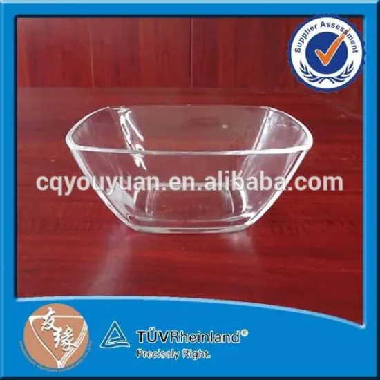 China bulk wholesale fruit salad square large glass bowl