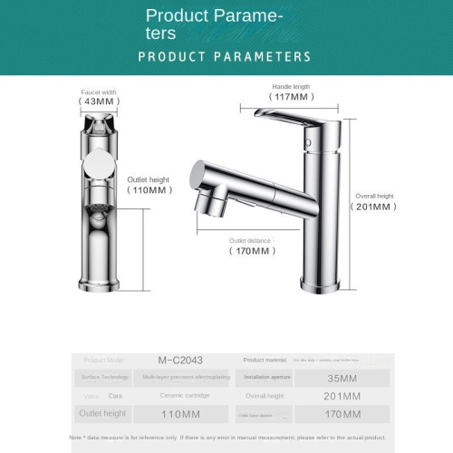 3-Functions Brass Basin Pull out Hot Cold Faucet