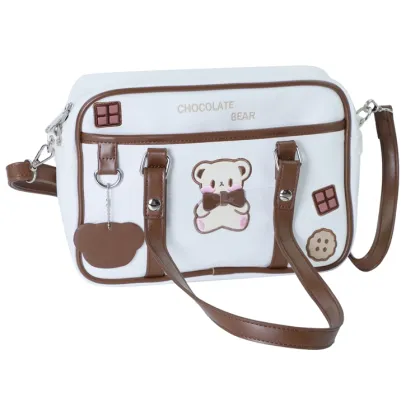 Cartoon Cute Bear Biscuit Diagonal Hand-Held Shoulder Bag