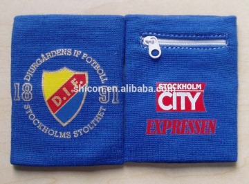 Promotion cotton embroidered sport wrist sweatband