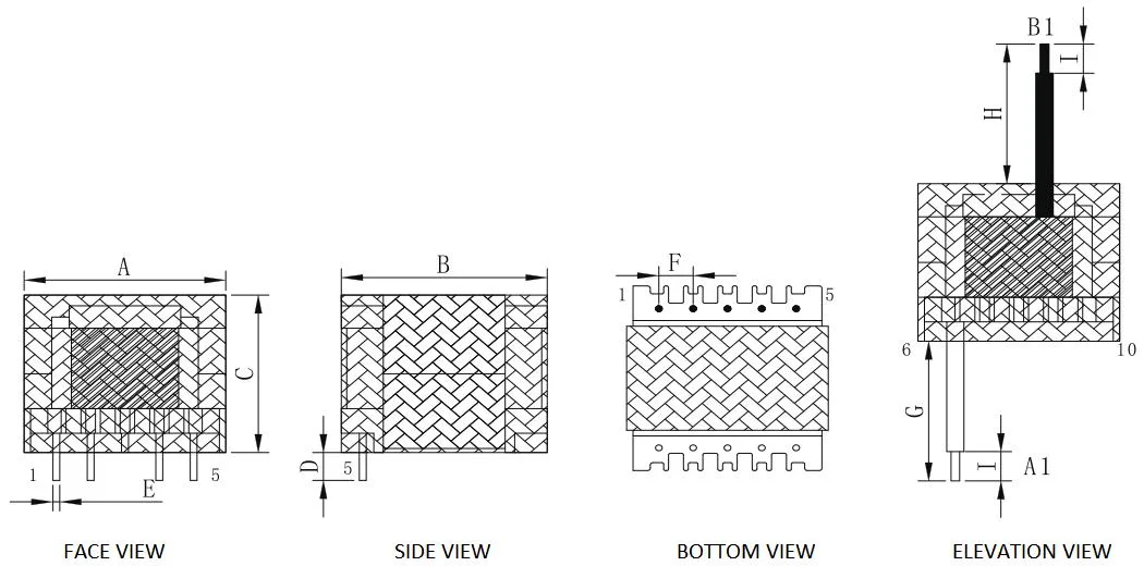 Custom Design Switching Power Ee Mode Series High Frequency Transformer