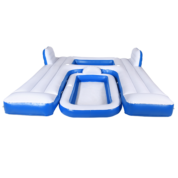 White Inflatable floating island 5 people floating island