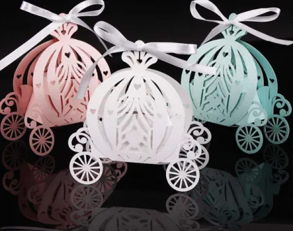 Cinderella Pumpkin Carriage Wedding Favor Gift Boxes