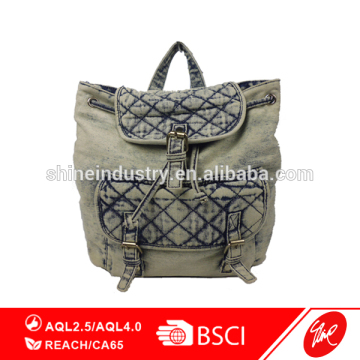 latest fashion casual backpacks denim hasp travel bag