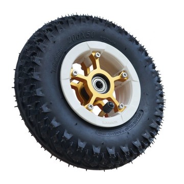 Popular 200mm Aluminum Hub Caster Offroad Pattern Electric Scooter Pneumatic Rubber Wheel
