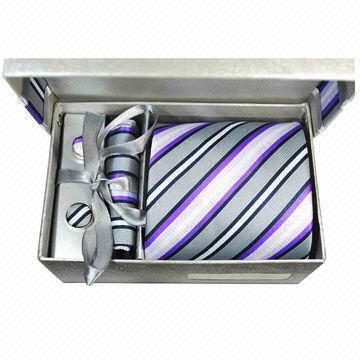 Silk Necktie with Hanky and Gift Box, Handmade, OEM Orders are Welcome