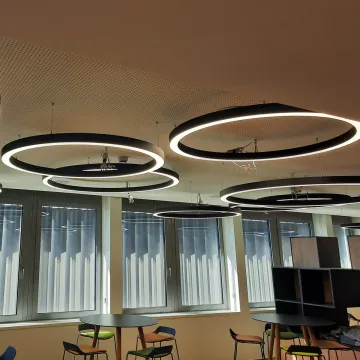 ready to ship L6380-C-D783  linear Ceiling circular ring Light  indoor Luxury Led Chandelier lamp  dali dimming Pendant Light