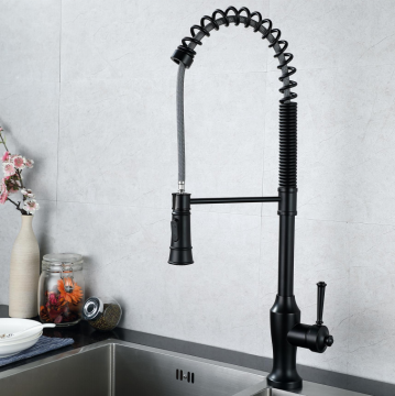 Faucet dapur matte hitam busur tinggi