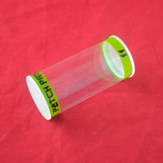 Clear plastic silk printing tube box packaging with factory pricing and injection caps