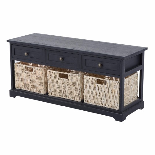 shoes storage bench ottoman with storage basket