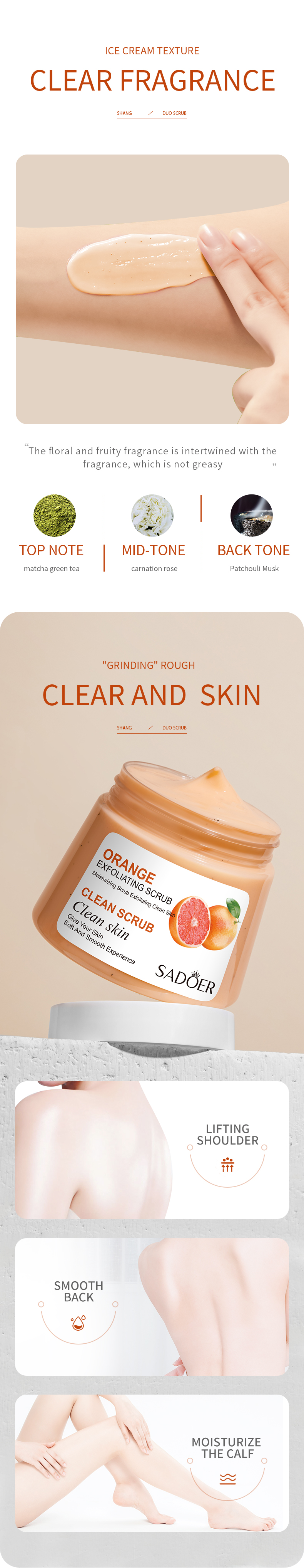 Orange exfoliating and rejuvenating Body Scrub