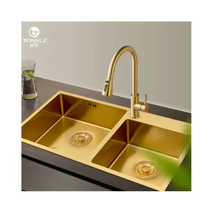 Unique Stainless Steel Kitchen Workstation Sink Gold Stainless Steel Double Bowl Kitchen Sink