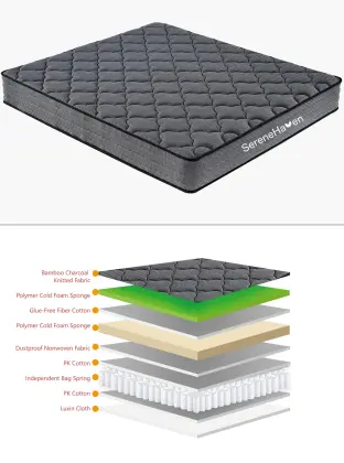 Bamboo Charcoal Knitted Fabric Spring Mattress