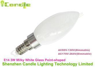 Milky White Glass 3 Watt E14 Led Candle Light Bulb For Home