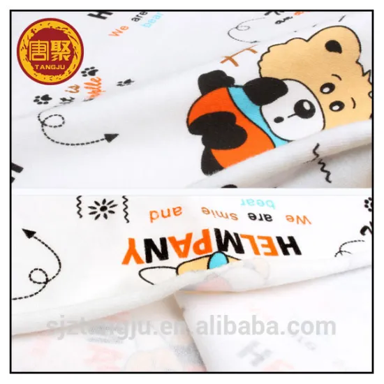 100% cotton printed jersey fabric for baby cloth