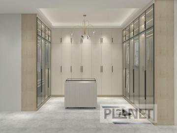 Elegant design modern white wardrobes walk in closet