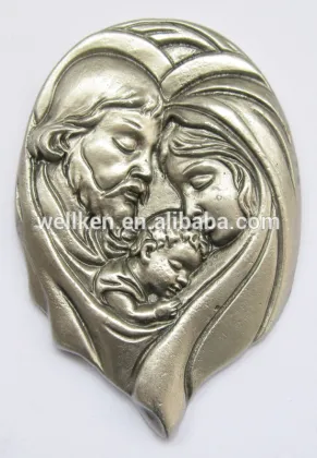 zinc alloy wall plaque,pewter holy mary figurine
