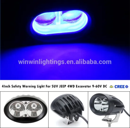 Crees Blue LED Forklift Safety Light SUV JEEP 4WD Excavator Warning Bulb 10w