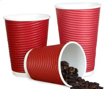 12oz 16oz Disposable Ripple Wall Paper Cups