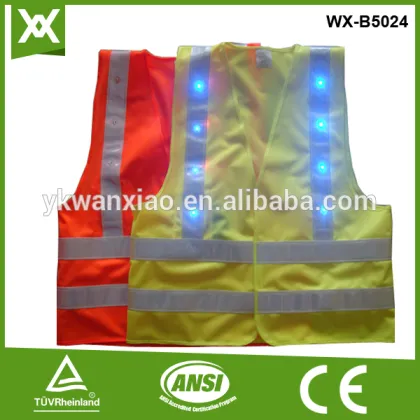 reflective LED vest with 16LED lights,safetyred LED vest reflective LED vest