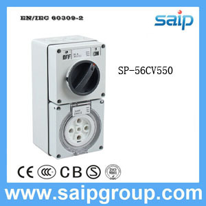 CE Approved 500V Power Socket Switch (5P 50A 500V)