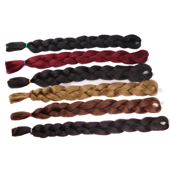 Box Color 82'' Synthetic Private Label Braid Attachment Hair Braiding Extensions Yaki