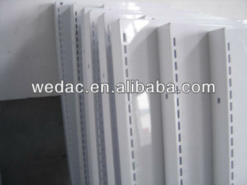 Metal display shelves