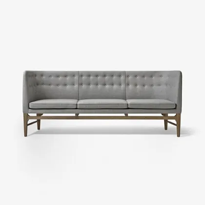 Beech Legs Three Seater Grey Linen Mayor Sofa