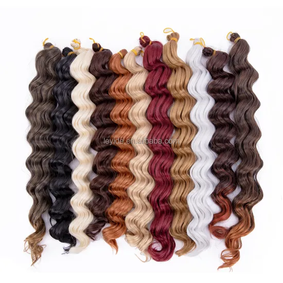 AliLeader 18 Inch Ombre Crochet Hair Braids Curly Synthetic Hair Bulk Freetress Deep Wave Crochet Twist Hair Extension