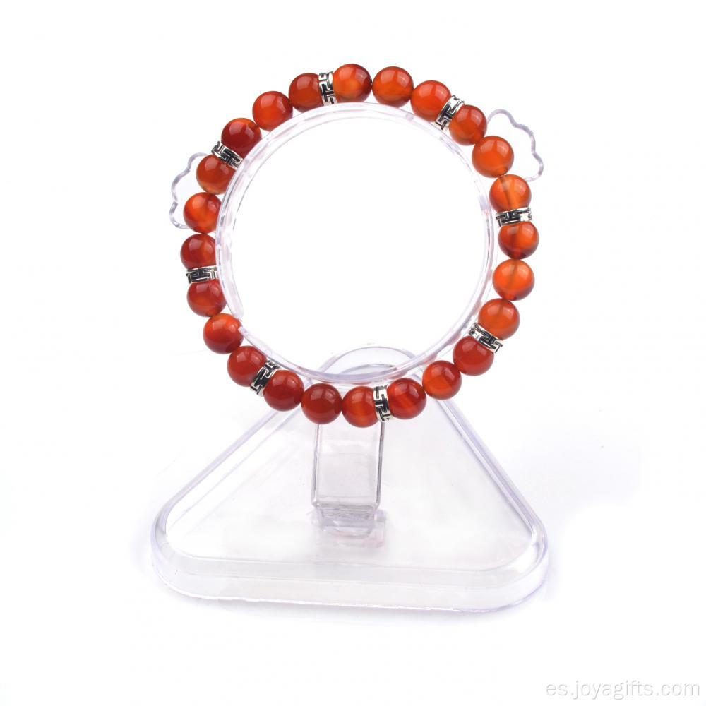 Pulsera de cuentas redondas de piedra natural cornalina 8MM 24 piedras preciosas para curación Reiki