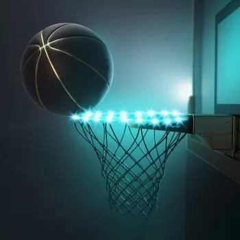Waterproof Sensor LED Basket Hoop Light: Battery Operated and Portable Basketball Rim Illumination
