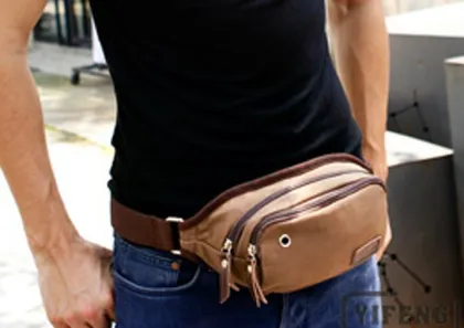 Canvas passport waist bag fanny pack