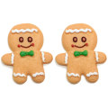 Heetste 100 stks Kunstmatige Gingerbread Man Hars Ambachtelijke Cartoon Koekjes Sleutelhanger Ornament Xmas Versiering