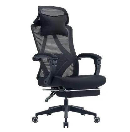 High quality ergonomic chair with footrest reclining chair for staff noon rest leisure chair