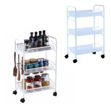 3-Tier Rolling Cart Storage with Lockable Wheels