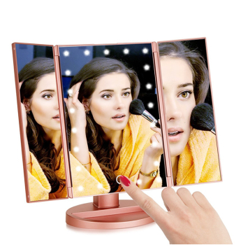 New 22 Lights Foldable Logo Printed Magnifying Vanity Mirror - High Quality Illumination for Beauty Routines