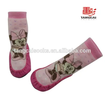 2014 Hot Sell Custom Socks Baby socks with non skid PU sole BSP-65