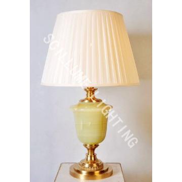 20630  hotel project  antique solid brass marble table lamp