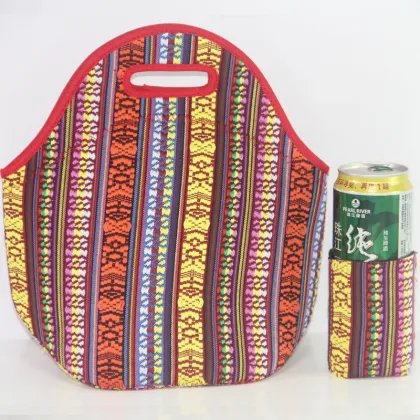 Insulated neoprene lunch box tote