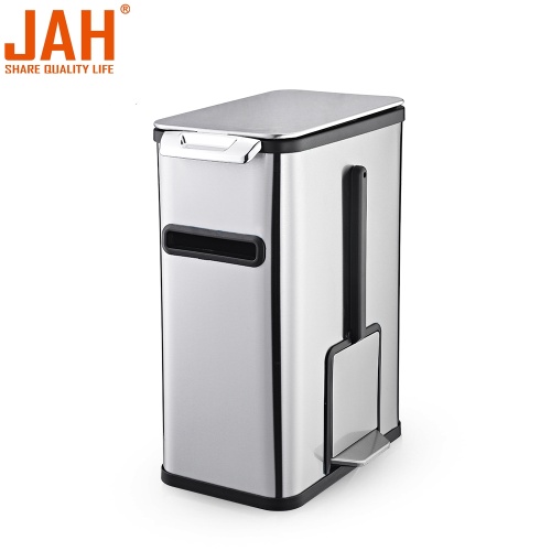 JAH Hand Press Stainless Steel Toilet Trash Bin