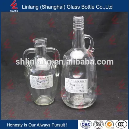 food grade camellia oil bottle glass with handle