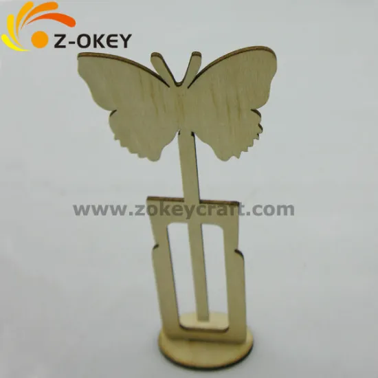 2015 new Wood 3D ornaments with butterfly shape wood decoration pieces