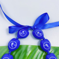 Color azul brilhante Kukui Nut Graduation Lei w/chuuk