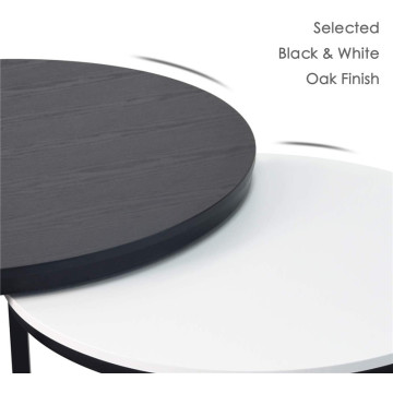 Set of Modern Round Coffee Table 2 Nesting