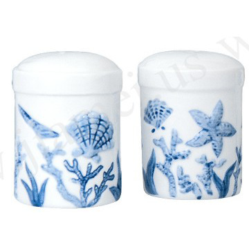 Arted tableware for rooster collection --ocean salt jug