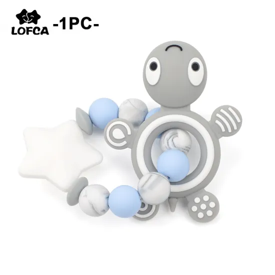 Silicone Turtle Bracelet Baby Teether Baby Teether Round Silicone Beads Jewelry Nursing Chewing Food Grade Toy Oral Care BPA Fr