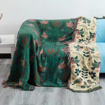 Vintage Gauze Jacquard Cotton Blanket for Bed and Sofa