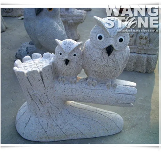 Stone Carving Garden Ornament Owl Statue