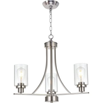 Contemporary Chandelier Clear Glass Shades Pendant Lamp